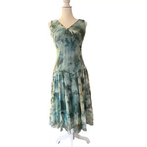 JONATHAN MARTIN STUDIOS 100% SILK MIDI HALTER DRESS SIZE 6